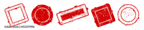 Vector Stamp without text. Set of Stamps. Red Stamps. Grunge Rubber Texture Stamp. Distressed Stamp Texture. Post Stamp Collection. Vector Stamps. Circle Stamps.