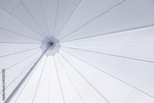 texture of white umbrella, white striped background