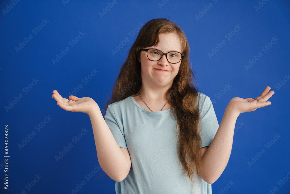 Young happy woman with down syndrome Young happy woman with down syndrome