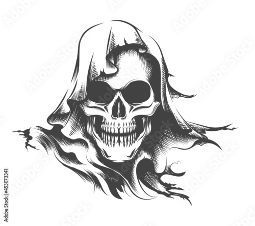 Skull in a Hood Tattoo