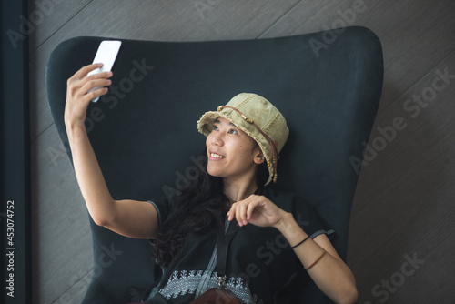 young woman person using mo...