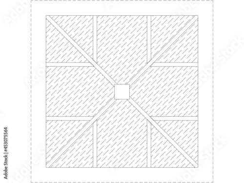 Dessin quadrillé avec croix