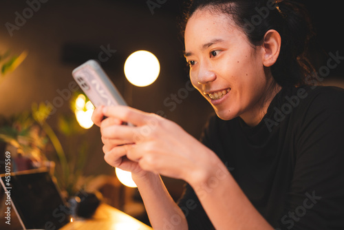 young woman person using mo...