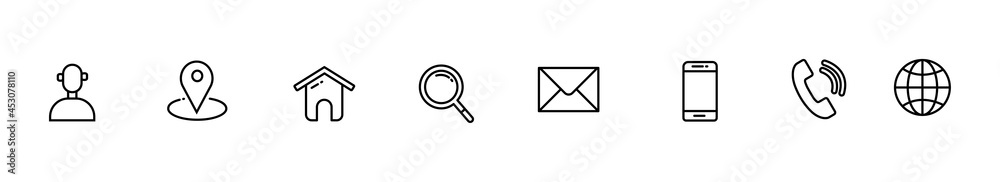 Contact line icon set best for bussines card, website and more. Contact line icon set best for bussines card, website and more.