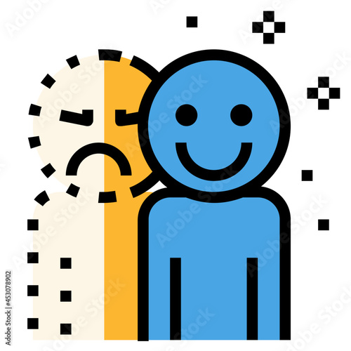 emotion coping line icon