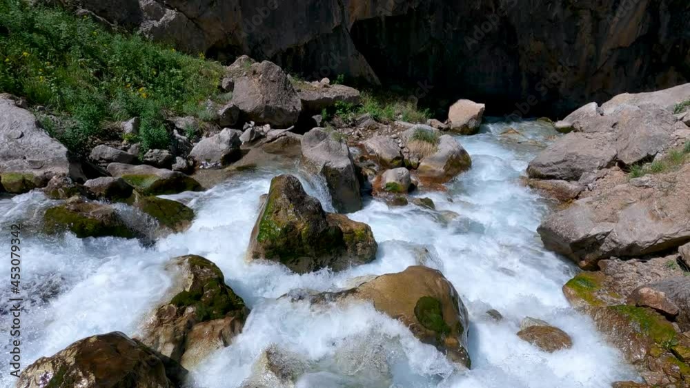Water flowing down from the mountains above. It flows into lake Badak Water flowing down from the mountains above. It flows into lake Badak