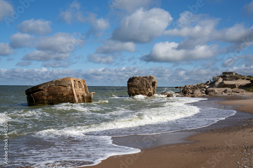 Fototapeta Naklejka Na Ścianę i Meble -  ruins of Karosta Fort military defenses in the Baltic Sea on the coast of Latvia