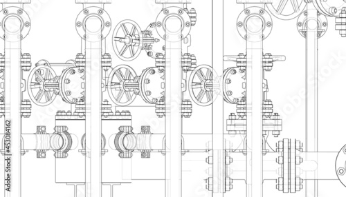 Valves and other industrial equipment. Vector