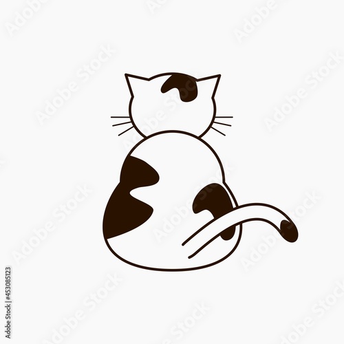 Canvas Print A cat sitting alone facing back