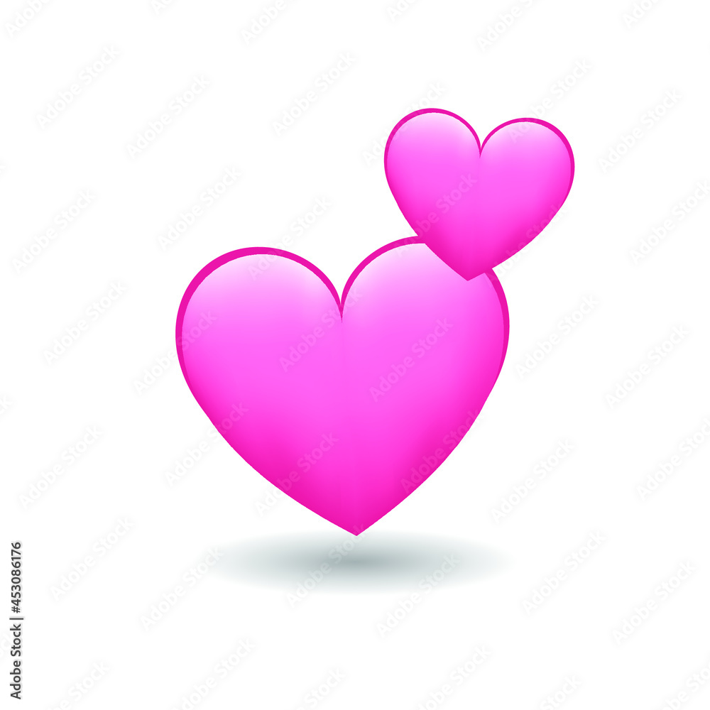 Heart Love Emoji Icon Object Symbol Gradient Vector Art Design Cartoon ...