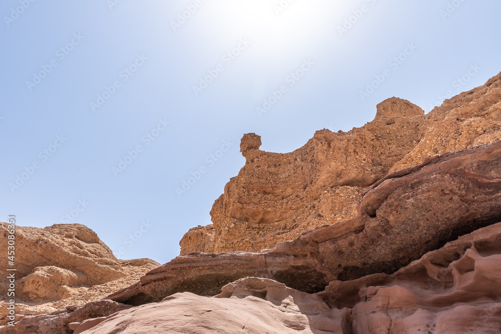 Fantastically  beautiful landscape in a nature reserve near Eilat city - Red Canyon, in southern Israel
