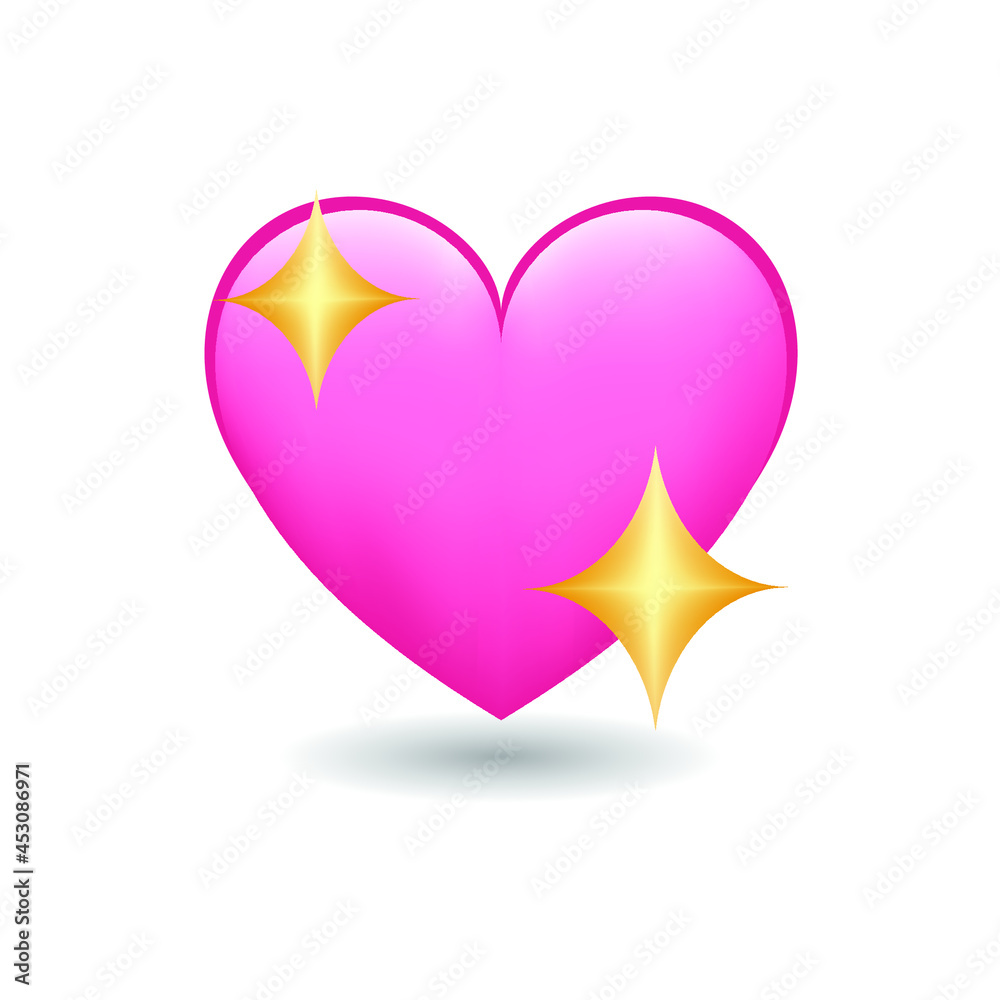 Sparkling Heart Love Emoji Icon Object Symbol Gradient Vector Art ...