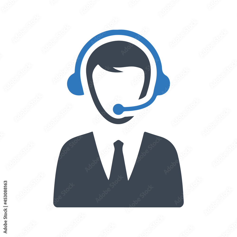 Customer assistance icon. Vector and glyph Customer assistance icon. Vector and glyph