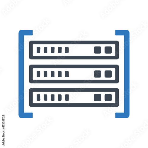 Database server icon. Vector and glyph