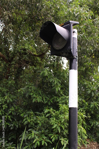 traffic signs for safety along the road photo