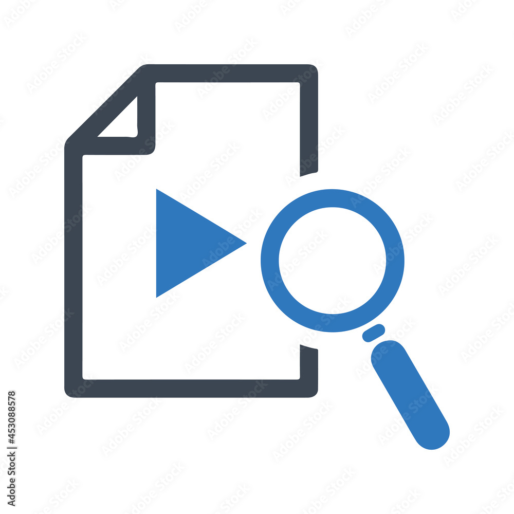 Search video File icon. Vector and glyph Search video File icon. Vector and glyph