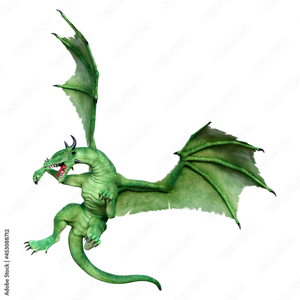 Obraz premium 3D Rendering Fairy Tale Dragon on White