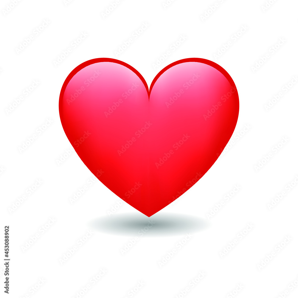 Heart Love Emoji Icon Object Symbol Gradient Vector Art Design Cartoon  Isolated Background. Red Heart Emoji Vector Symbol Of Love. Heart Emoji.  Heart Sticker. Love Symbol Valentine'S Day. Stock Vector | Adobe