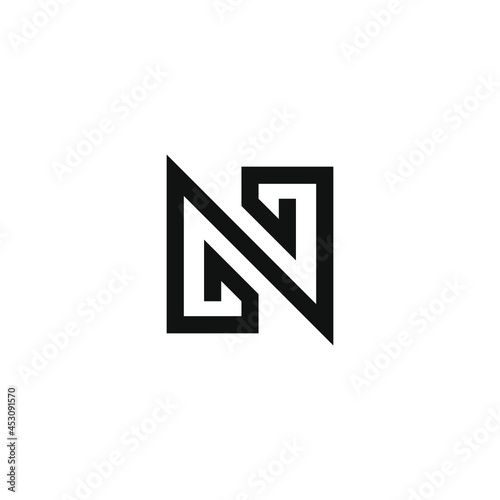 Initial N letter with line art design for building or business name logo design vector