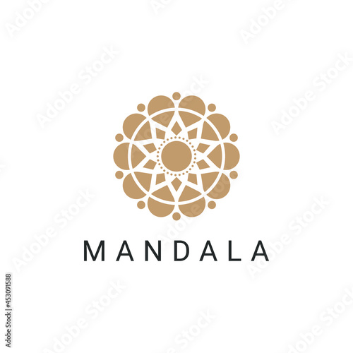 Traditional Ethnic mandala loogo design vector on circular concept  photo