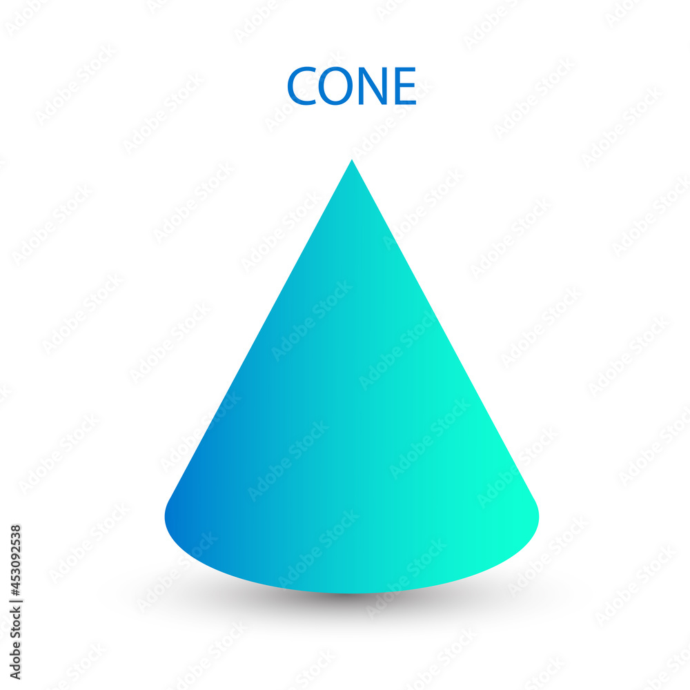blue cone with gradients and shadow for game, icon, package design, logo, mobile, ui, web, education. 3D cone shaped pyramid on a white background. Geometric figures for your design. blue cone with gradients and shadow for game, icon, package design, logo, mobile, ui, web, education. 3D cone shaped pyramid on a white background. Geometric figures for your design.