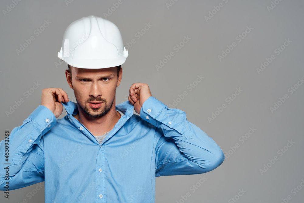 emotional man in construction helmet engineer work industry emotional man in construction helmet engineer work industry