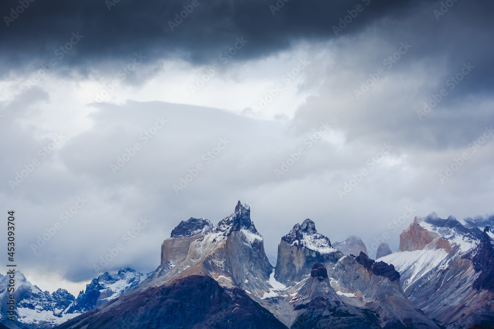 Majestic mountain landscape at National Park Torres del Paine, Chile.
