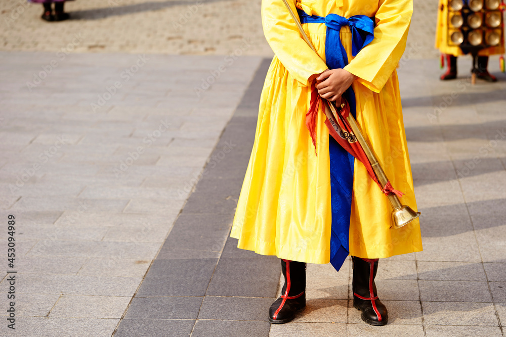 People in Korean traditional warrior costumes