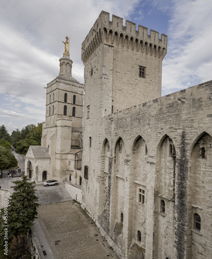Fortification walls at the Palais des Papes in Avignon,Popes residence