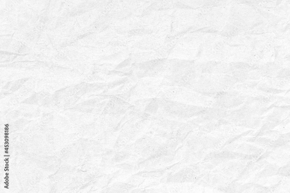 Wrinkled White paper texture background. Full frame