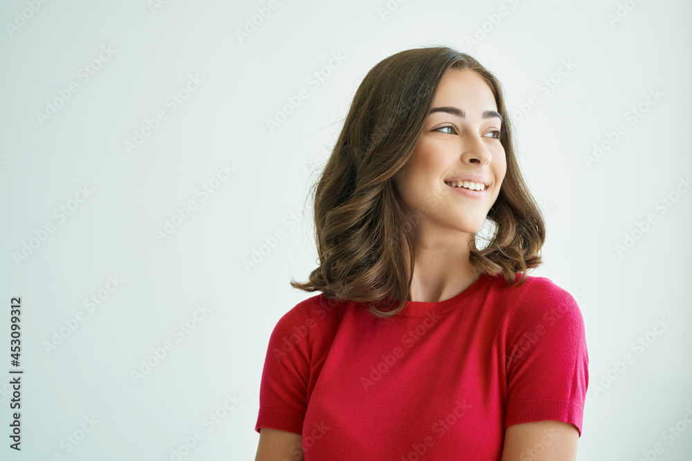 cheerful woman surprised look emotions Studio Lifestyle cheerful woman surprised look emotions Studio Lifestyle