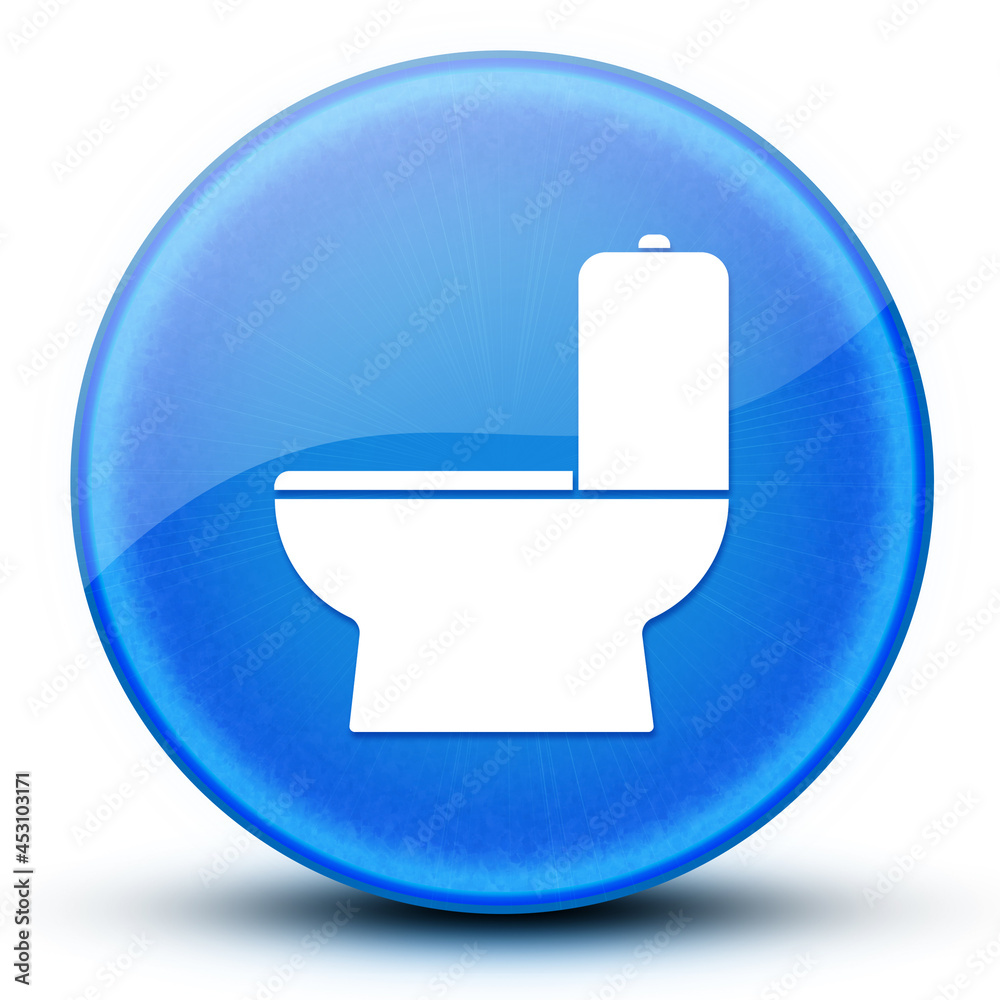 Toilet eyeball glossy blue round button abstract Toilet eyeball glossy blue round button abstract