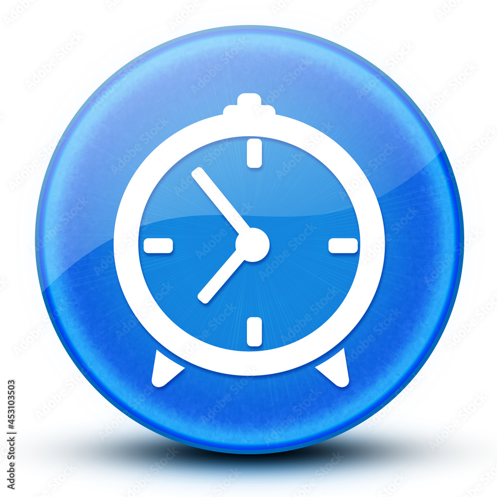 Clock eyeball glossy elegant blue round button abstract Clock eyeball glossy elegant blue round button abstract