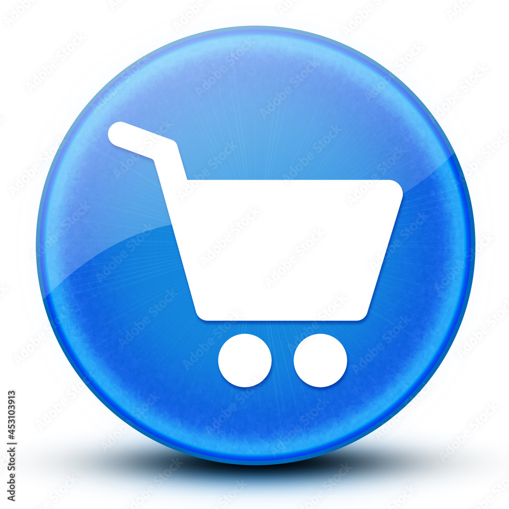 Shopping cart eyeball glossy elegant blue round button abstract Shopping cart eyeball glossy elegant blue round button abstract