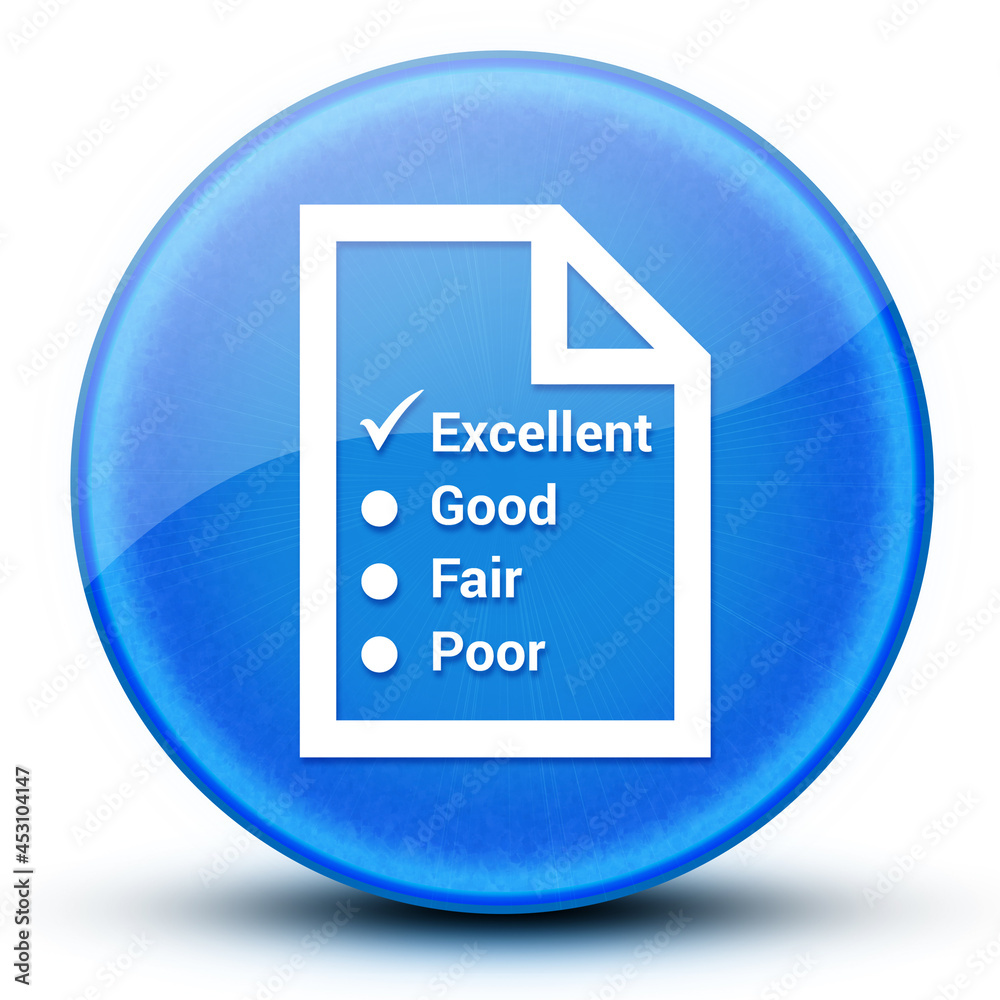 Survey (questionnaire icon) eyeball glossy elegant blue round button abstract