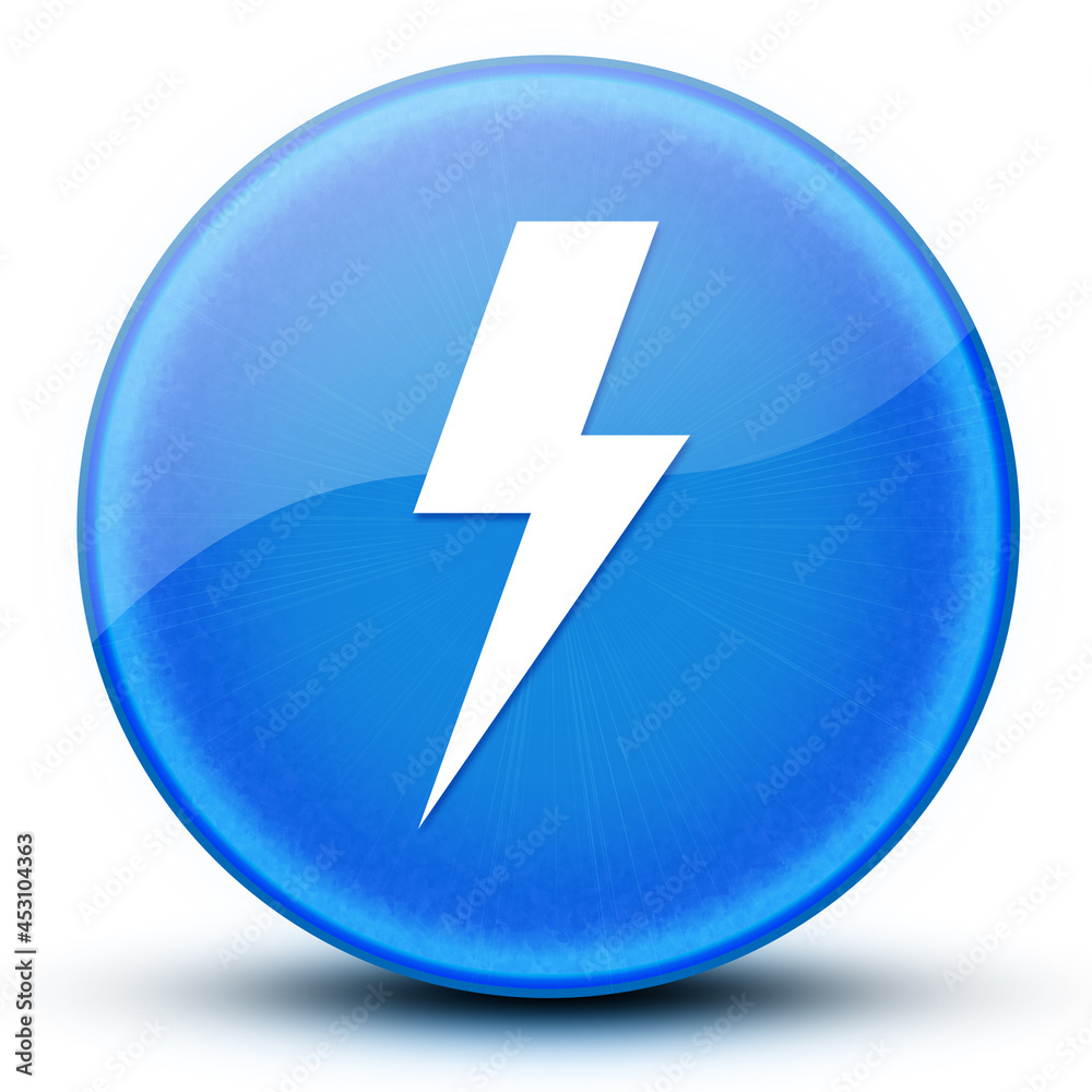 Lightning bolt eyeball glossy elegant blue round button abstract Lightning bolt eyeball glossy elegant blue round button abstract