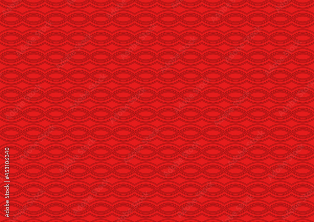 Red Seamless Texture with Intertwined Waved Lines - Repetitive Abstract Background Illustration for Your Graphic Designs, Vector