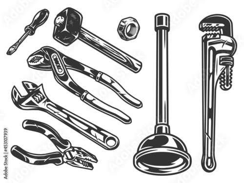 Plumber tools vintage composition