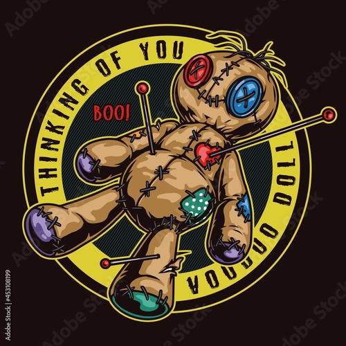 Halloween colorful round badge