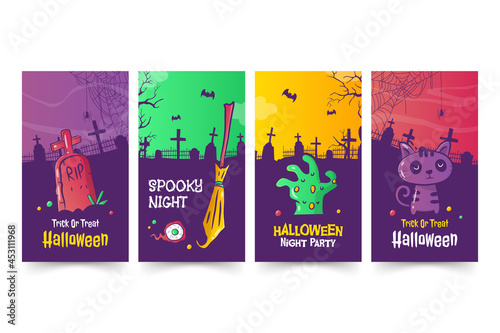 Hand drawn Halloween stories template