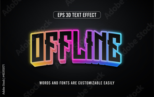 Offline esports 3d editable vector text style effect