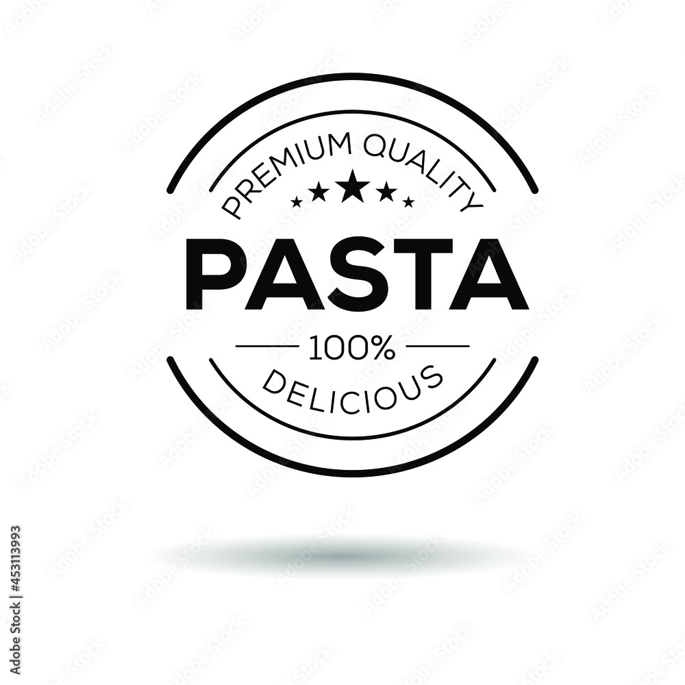 Creative (Pasta) logo template, Pasta sticker, vector illustration.