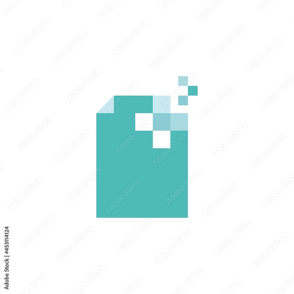 Obraz premium Document technology logo design illustration vector template. Pixel doc icon