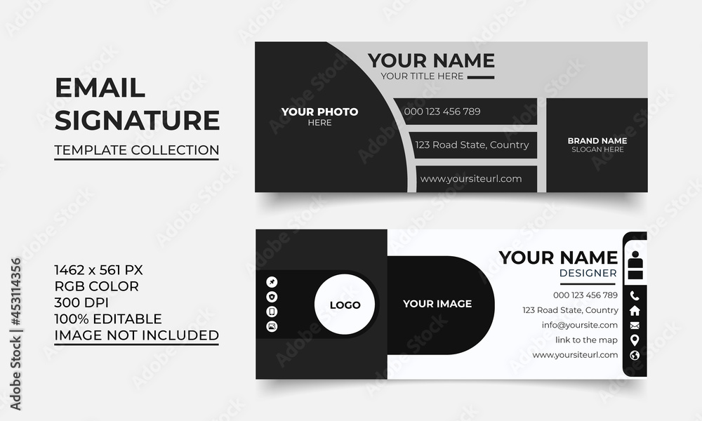 Abstract Illustration Email Signature Design. vector email signature template layout collection design Abstract Illustration Email Signature Design. vector email signature template layout collection design