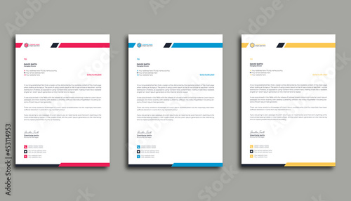 Corporate business creative & modern letterhead design template in A4 size with color.
