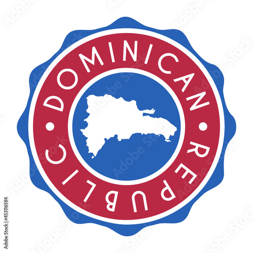 Dominican Republic Badge Map Vector Seal Vector Sign. National Symbol Country Stamp Design Icon Label. 