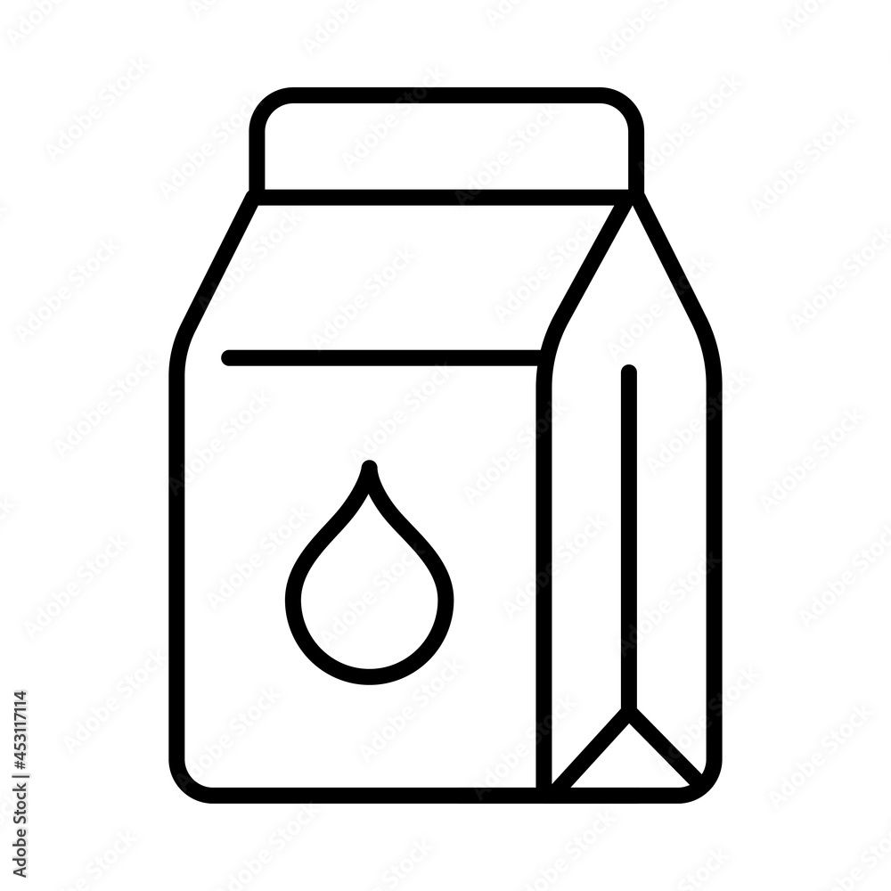 Monochrome simple coffee cream icon vector illustration. Linear logo paper pack for dairy beverage Monochrome simple coffee cream icon vector illustration. Linear logo paper pack for dairy beverage