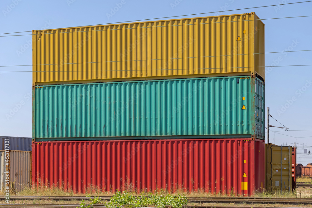 Fototapeta premium Three Containers Stack