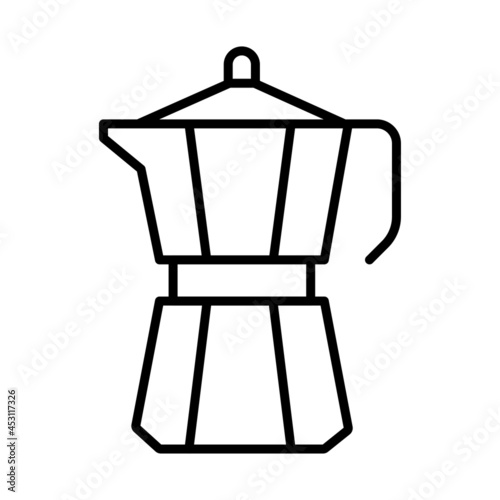 Outline linear coffee maker icon vector illustration cooking fresh energy espresso