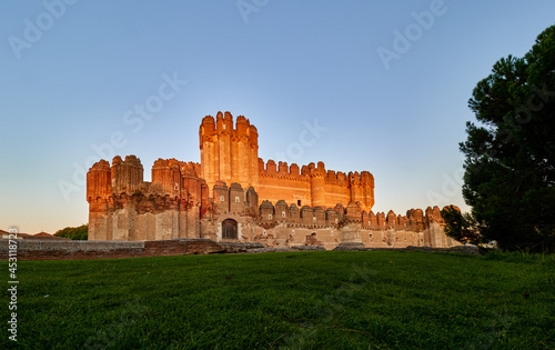 Coca Castle at sunset  province of Segovia  Spain.